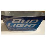Bud Light Galvanized Metal Ice Bucket Beer Cooler 