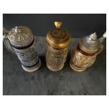 Avon Lidded Beer Stein Lot - 1987 The Gold Rush Stein Handcrafted in Brazil 