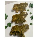 Gold-Colored Elephant Figurines (Lot of 3)