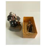 Emmett Kelly Jr. Weary Willie Hobo Clown Figurines Sweeping Up & Hitch-Hiker