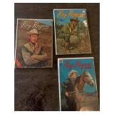 1940s 50s Dell Roy Rogers King of the Cowboys Comic Book Lot of 3