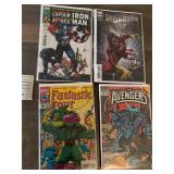 Marvel Comic Books Captain America, Iron Man, Spider Woman FF