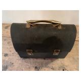 The American Thermos Co Black Metal Dome-Top Lunch Box W Metal Handle & Thermos