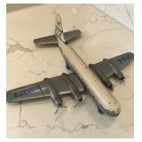 1940s 50s Lithograph Pressed Tin Toy Airplane Marx Pan American World Airways 