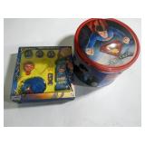 Superman Themed Childs Bath Set & Superman Returns Movie Memorabilia Tin