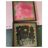 Wicked Glinda the Good Witch & Elphaba Embellished Wall Art Lot of 2 (1)