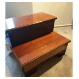 2-Tier Wooden Bed Step Stool 