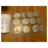 British Coin Lot of 12 - 50 Pence (8), 10 Pence (2)