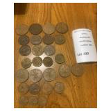 British Coin Lot of 27 - Penny, 2 Pence, Half Penny, 3 Pence Denominations