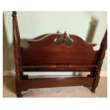 Cherry Wood 4-Poster Bed Frame, 