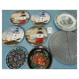 David Carter Brown Nautical Oneida Plates,  Ku?tahya Turkish Floral Plates