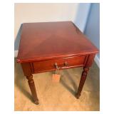 Ethan Allen Style Mahogany Wooden Side Table W Single Drawer