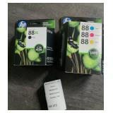 HP 88XL High-Yield Ink Cartridges In Black (C9396AN) & Color 