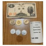 Japanese Money Lot (1 Bill, 7 Coins)