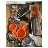 Kitchen Drawer Cleanout - Metal & Plastic Measuring cups, Spoons, Scoops & More