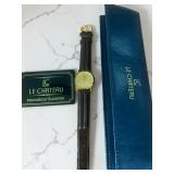 Le Chateau Geneve Diamond Unisex Dress Watch W Leather Strap
