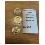 Lot of 3 Susan B Anthony Dollar Coins P Mint Mark Philadelphia 