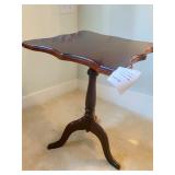 Mahogany Wine or Piecrust Side Table W Scalloped Edge & Tripod Base