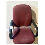 Maroon Fabric Upholstered Task Office Chair