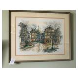 MCM Impressionist-Style Parisian Cityscape Wall Art
