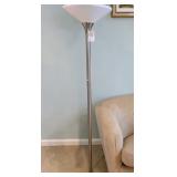 Metal Floor Lamp W Frosted Upright Shade 