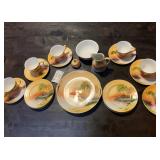Noritake Tea Set W Hand-Painted Morimura Nippon Tree In The Meadow Pattern 