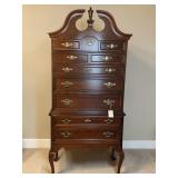 Queen Anne Style 2 Piece Highboy Dresser 