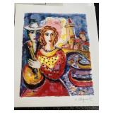 Seriolithograph Print Beauty and Beau by Polish-Israeli Artist Zamy Steynovitz
