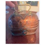 Turkish Hand-Hammered Copper Bathhouse Box W Handle