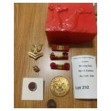 US Navy Petty Officer Pin, Military Ribbons, Boy Scouts of America Medal & More
