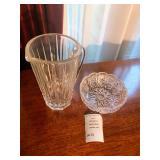 Val Saint Lambert Balmoral Cut Crystal Water Pitcher & Antique Cut Glass Bowl