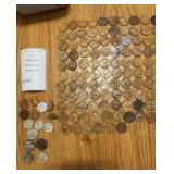 Wheat Penny Coin Lot - 106 Coins Total From 1940s and Up