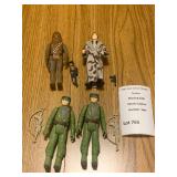Lot of 4 Return of The Jedi Chewbacca, Han Solo & Rebel Commandos (4 W:Weapons)