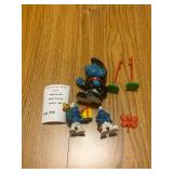 Peyo Schleich Germany Chimney Sweep Smurf Candle, 2 Figures & Accessories