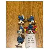 Schleich Peyo Sporty Smurf Figurines Lot of 5 