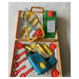 1977 Vintage Fisher-Price Tool Kit (#924) & Stethoscope Toy 