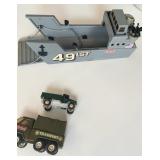 Vintage Pressed Metal Buddy L 49 LST (Landing Ship Tank) Toy Vehicle Set