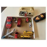 Vintage Toy Steering Wheel Dashboard Console, Die Cast Cars & More