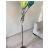 5 Light Floor Lamp W Adjustable Gooseneck Arms & Colorful Acrylic Shades