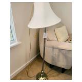 Mid-Century Modern Style Brass Finish Floor Lamp W Shade