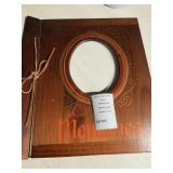 Wooden Photo Album W Memories inscription & Leather Tie