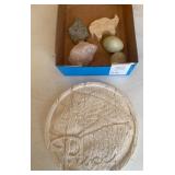 Carved Wooden Pisces Fish Plaque, Stones & More