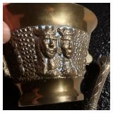 Decorative Brass Mortar & Pestle Set