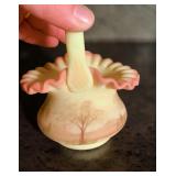 Fenton Burmese Satin Glass Basket