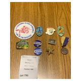 Souvenir Pins, Patches, & Medals Lot