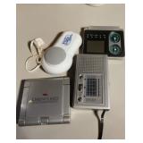 Travel Alarm Clock, Portable Radio, Personal Massager Lot