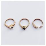 14k Gold-Plated Ring W Oval Black Onyx Stone, Yellow Gold Crossover Ring 