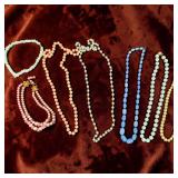 Beaded Necklace Lot - Pink Double-Strand, White Puka Shell Choker & More (2)