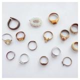 Costume Ring Lot (Various Sizes & Styles)