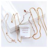 Gold Twisted Rope Chain & Sterling Silver Rope Chain W:Shell Cross Pendant